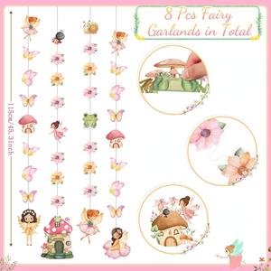 Guirlande murale DAMAI avec animaux de la forêt en aquarelle pour anniversaire de fille, baby shower, décoration de fête féerique - Product Image 5