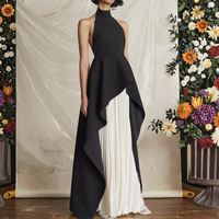 Robe de soirée élégante et formelle pour femmes, style haut de gamme, sans manches, plissée, dos nu, sexy