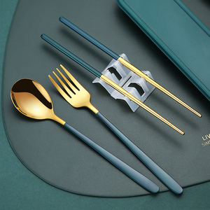 Tableware <strong>Set</strong> <strong>with</strong> <strong>Case</strong> Stainless Steel <strong>Travel</strong> Luxury Camping Pack <strong>with</strong> Box Portable <strong>Cutlery</strong> <strong>Sets</strong> - Product Image 5