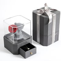 Boîte-cadeau à fleurs immortelles pour la saint-valentin, cadeau pour petite amie, anniversaire, décoration de la maison, confections, ours, Rose véritable