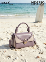 Sac à main et sac à bandoulière de luxe QAZA pour femme, nouveau design africain tendance 2026 avec fermoir circulaire, vente en gros