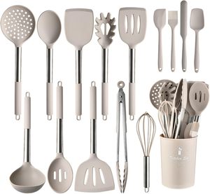 Juego de utensilios de cocina de silicona resistente al calor de 15 piezas de alta calidad con diseño sostenible antideslizante apto para lavavajillas-Marca Youlike - Product Image 1