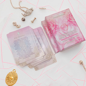 Hồng Holographic thần lĩnh vực Oracle thẻ tùy chỉnh trống bói toán Hội Đồng Quản trị trò chơi với hiệu ứng ánh sáng vũ trụ - Product Image 4