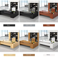Mobilier de bureau de luxe Bureau Bureau Bureau de patron Mobilier design moderne en bois MDF Bureau de direction en forme de L pour la maison