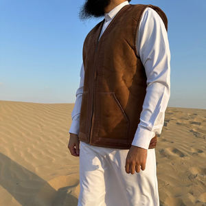 تصميم جديد 2025 عباءة إسلامية شتوية دافئة للرجال من الفرو الصناعي والشمواه بتصميم سعودي، سترة ثوب إسلامي للرجال - Product Image 5