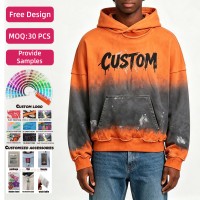 Sudadera con Capucha Personalizada para Hombre, 480 g/m², 100% Algodón, Lavada, con Estampado DTG, Cuello Redondo, Puños Acanalados, Ropa de Invierno