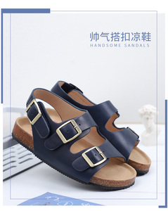 Nouvelle sandale décontractée en PU et bois à semelle souple pour <span class=keywords><strong>garçons</strong></span> et filles, chaussures de plage à fond plat pour l'été et l'automne - Product Image 5