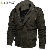 Veste chaude pour homme de haute qualité TOPKO, vente en gros d'usine, taille plus, parka d'extérieur, manteau d'hiver