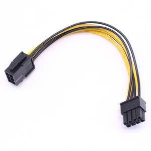 CARPRIE <span class=keywords><strong>PCI</strong></span>-E <span class=keywords><strong>PCI</strong></span> Express محول طاقة pcie كابل الطاقة 6 دبوس إلى 8 دبوس لبطاقة الفيديو وحدة المعالجة المركزية - Product Image 1