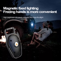 Lampe de travail multifonctionnelle Cob en alliage d'aluminium Lampe de nuit de camping rechargeable Porte-clés Lampe de travail portable à LED