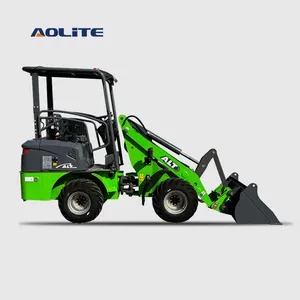 AOLITE ALT 600kg CE E606 çin yüksek kalite akülü mini elektrikli küçük tekerlek ön uç yükleyici mini kompakt ön yükleyici