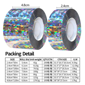 Brice 4.8*50cm Película Plástica Desechable Premium para Disuasión de Aves, Cinta Holográfica Antipájaros de Doble Cara Personalizable - Product Image 5