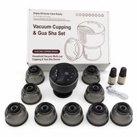 Kit de ventouses et Gua Sha HM-B19 – 10 ventouses intelligentes à aspiration à pression négative, thérapie par micro-courant et chauffage par lumière rouge
