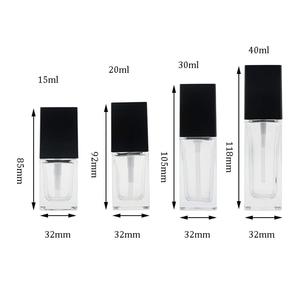 ขวดแก้วใสขุ่นหนาสำหรับบรรจุเอสเซนส์เครื่องสำอาง พร้อมปั๊มร้อน - Product Image 4
