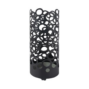 Elegante Soporte para Paraguas de Metal Negro, Diseño Moderno con Recortes Circulares, Soporte de Hierro para Paraguas para Decoración del Hogar, Oficina u Hotel - Product Image 1