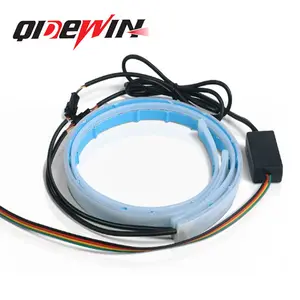 QIDEWIN ไฟเส้น Led แบบบางยืดหยุ่นได้,ไฟ DRL RGB พร้อมคนขับ12V 30ซม. 45ซม. 60ซม. กันน้ำได้สำหรับอุปกรณ์รถยนต์ทั่วไป