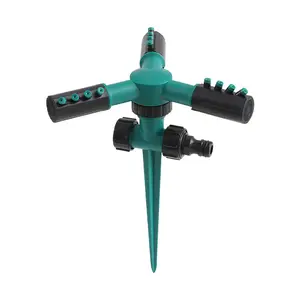 3 Arms Rotate Sprinkler Lawn Irrigation Water Sprinkler Equipment 360 Degree Ground Plug Water Spray