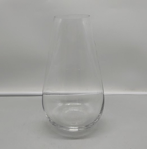 Hand Blown Teardrop Shaped Crystal Clear Glass <b>Vase</b> Artisan Crafted Modern Floral Arrangement Table Centerpiece - Product Image 2