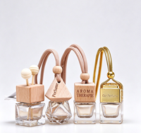 Expédition rapide, vente en gros, flacon de parfum pour voiture en verre carré vide de haute qualité, 8 ml, diffuseur suspendu