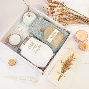 Caja personalizada para el día de la madre, cumpleaños, boda, regalo promocional de relajación, vaso, cesta, mejora pronto, mujeres, Spa, autocuidado Gi