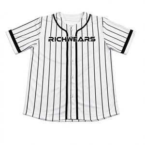 Uniforme de Béisbol Personalizado, Conjunto de Camiseta y Pantalones a Rayas, Manga Corta para Hombre, Absorbe la Humedad, para Todas las Temporadas, con Número y Nombre Personalizados - Product Image 2