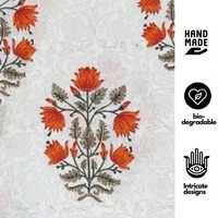 Draps de lit super doux en coton blanc orange 100% de qualité supérieure respirants King Size Literie de luxe de style tropical