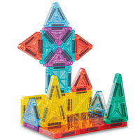 CE CPC 78 Piezas de Bloques Magnéticos de Plástico en Caja de Hierro Portátil de 3.75 cm, Juguete de Viaje, Bloques de Construcción para Niños