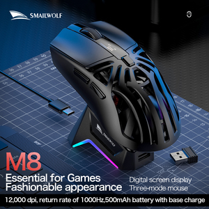 เมาส์ไร้สายขนาดเล็กแบบ M8 USB 6ปุ่ม1000Hz อัตราการผสมเกสรไฟ RGB ปรับได้เซ็นเซอร์ PAW3311 800-12000 DPI - Product Image 2