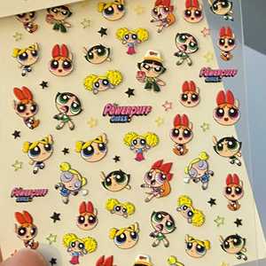 Adesivi per Unghie Economici all'Ingrosso, Vendita Calda, <span class=keywords><strong>Powerpuff</strong></span> Girls 3D in Rilievo, Stile Giapponese, Carini, Fai-da-Te, Autoadesivi - Product Image 5