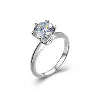 Bague de fiançailles ronde en argent pour femme, bague de mariage en moissanite, de luxe, vvs, diamant, couleur d, 3ct, 5 ct