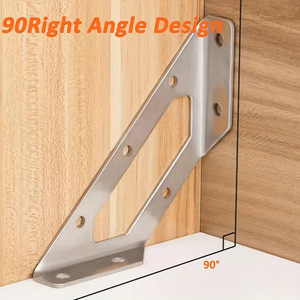 Supports triangulaires en acier inoxydable, 12 pièces, avec vis, pour renforcement des coins de meubles, utilisation en intérieur - Product Image 2