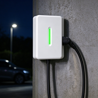 Chargeur mural AC 7 kW, station de recharge simple pour voiture électrique avec lumière LED verte, câble Type 2, étanche IP65, utilisation en extérieur