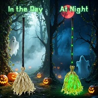 Balai de sorcière lumineux et musical de haute qualité pour Halloween, avec citrouille magique, accessoire de décoration pour fête d'Halloween pour enfants