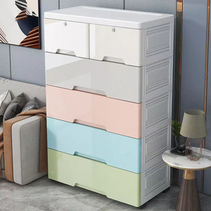 现代五层多功能婴儿衣柜儿童塑料储物柜客厅抽屉式储物车 - Product Image 3