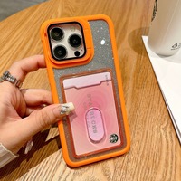 Étui porte-cartes à paillettes pour iPhone 12 13 15 16 Pro Max avec fente intégrée pour cartes, coque de luxe