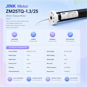 Moteur tubulaire intelligent JINK <span class=keywords><strong>ZM25TQ</strong></span>-1.3/25 25 mm pour stores enrouleurs AC 100-240V, commande vocale et par application à distance - Product Image 6