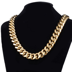 LEPAI Cadena de Eslabones Cubanos Miami de Acero Inoxidable Chapada <span class=keywords><strong>en</strong></span> <span class=keywords><strong>Oro</strong></span> de 18K, Estilo Hip Hop <span class=keywords><strong>para</strong></span> <span class=keywords><strong>Hombre</strong></span>, Joyería de Acero Inoxidable con Cierre de Cabeza de Dragón - Product Image 6