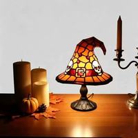 Lampe de bureau en forme de chapeau de sorcière de style européen, décoration d'Halloween, artisanat en résine synthétique imprimée
