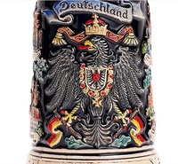 Tasse de bière en fonte, Tankard d'aigle gravé avec couvercle petper, pour cadeaux, Souvenirs, boîte-cadeau, 0.6 litres