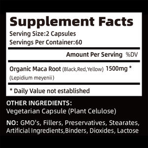 Kapsul Bubuk Akar <span class=keywords><strong>Maca</strong></span> Organik Khusus 1500 mg 120 Kapsul Kapsul <span class=keywords><strong>Maca</strong></span> untuk Dewasa - Product Image 3