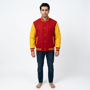 Chaqueta universitaria de invierno para hombre más vendida, chaqueta de béisbol universitaria de piel de vaca de alta calidad con diseño personalizado para hombre - Product Image 1