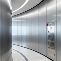 Panneau mural en bambou et métal de luxe, panneaux muraux en fibres composites co-extrudés, plafond en PVC pour la décoration intérieure des hôtels et des hôpitaux
