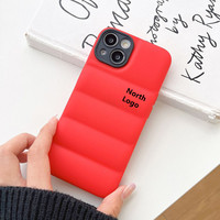 2024 doudoune 3D Silicone marque Puffer coque de téléphone pour iPhone 15 14 13 12 Pro 11 Promax XS antichoc protéger coques de téléphone