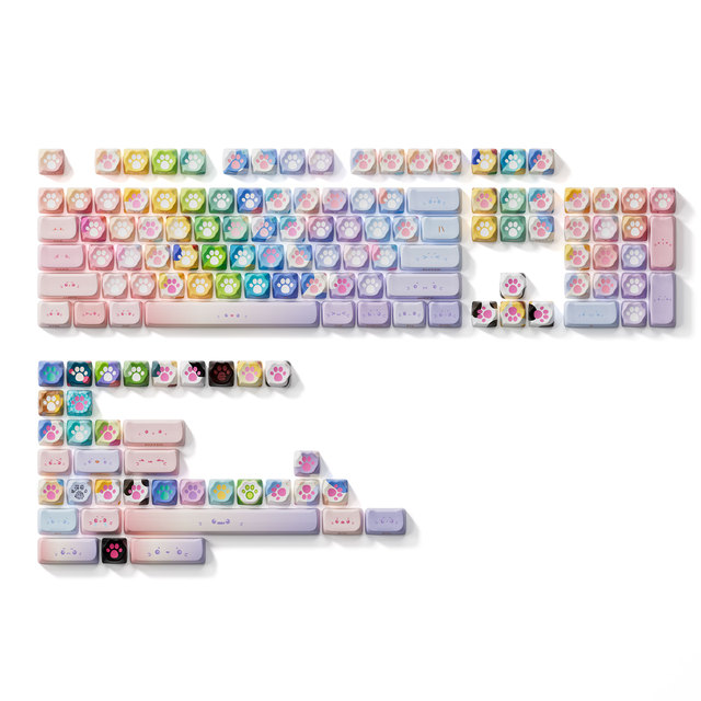 Akko Kitty Paws Keycap Set 142-key PBT Dye-Sub Cat Keycaps DIY