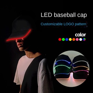 Gorra de Béisbol con Lámpara de Fibra Óptica LED, Luminosa Nocturna, 6 Paneles, Circunferencia de Cabeza Ajustable de 56-58 <span class=keywords><strong>cm</strong></span>, Multicolor - Product Image 2