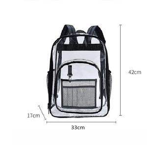 Custom Unisex Pvc Student <b>Backpack</b> Closure Soft Travel Bag Clear Crossbody <b>Strap</b> Men Women Laptop Friendly <b>Backpack</b> - Product Image 6