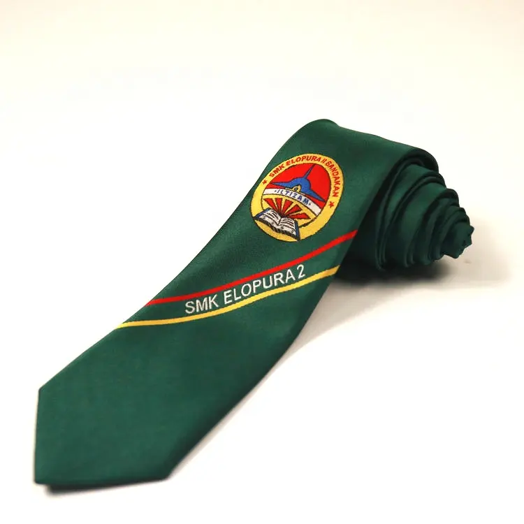 School neck ties customize green tie fashion with logo