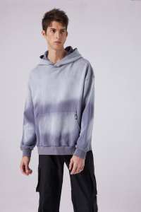 Felpa con cappuccio <span class=keywords><strong>viola</strong></span> con cappuccio lavato di alta qualità con etichetta per abbigliamento maschile - Product Image 2