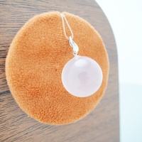 Collar con Colgante Minimalista de Cristal Natural Blanco, Serie 100% Cristal Natural, Venta al Por Mayor