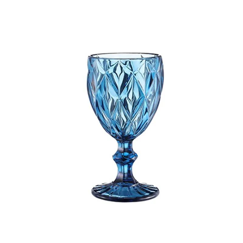 Multi Color Best selling European Style wine cup Highgate set of 6 Goblets,blue glass goblets